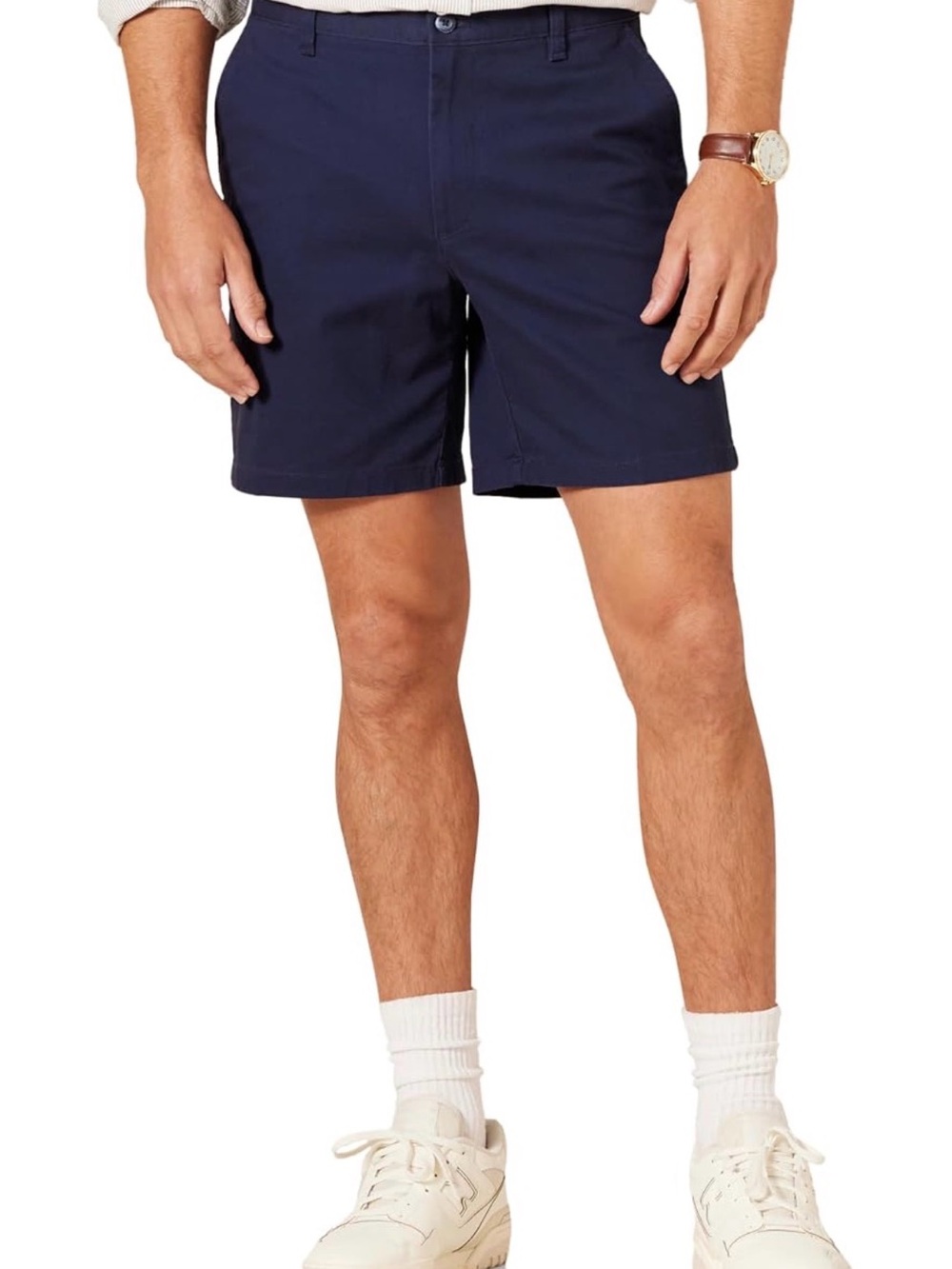 Amazon Essentials 31 7 inch  Navy Flat-Front Men's Chino Shorts